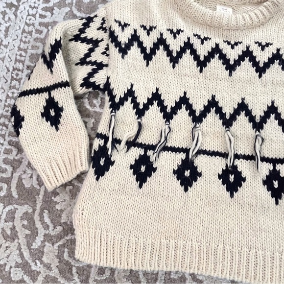 Zara Fancy Collection Wool Blend Tassel Sweater - Picture 3 of 11